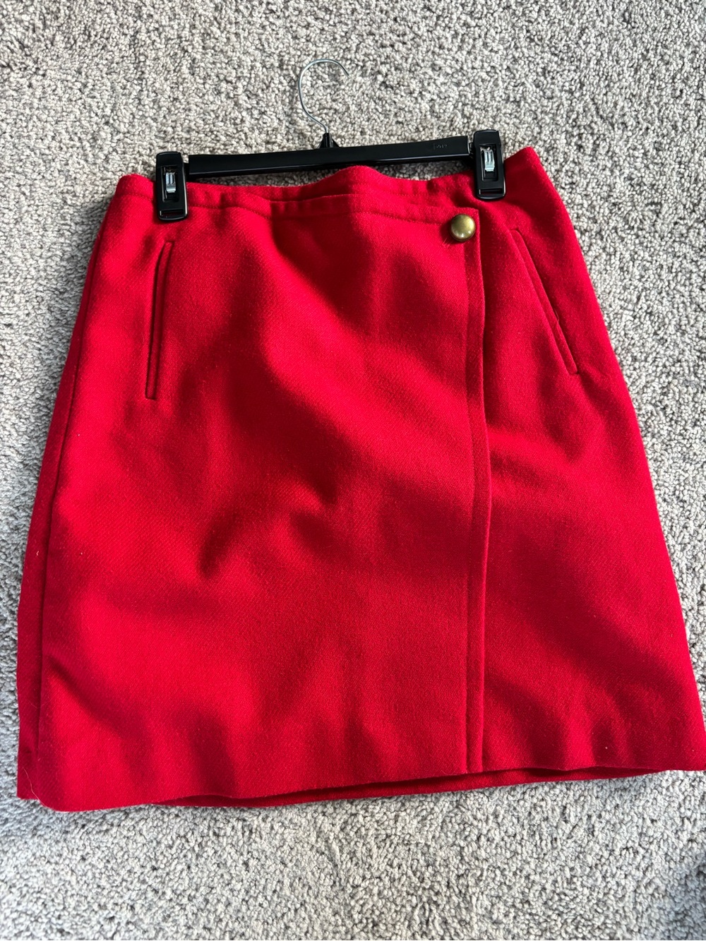 Talbots Red Wrap-Style Women's Skirt with Button Detail - Sz 8